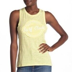 Free People West Coast Surf Club Tank Top- Electric Yellow- Size Small- NWTs